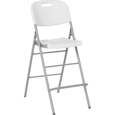 Carmen Бар стол Carmen MERTON, полиетилен, метална база, сгъваем, бял (bt-3535095)