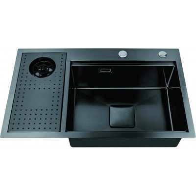 Inter Ceramic Кухненска мивка 7546L, Inter Ceramic, с приставка за миене на чаши (7546L)