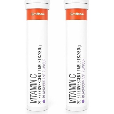 GymBeam Vitamín C 1 000 mg šumivé čierne ríbezle 2× 20 tabliet
