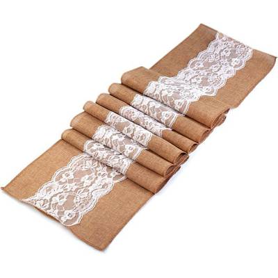 Behúň / obrus s čipkou 30x275 cm - 1 ks 3 režná prírodná