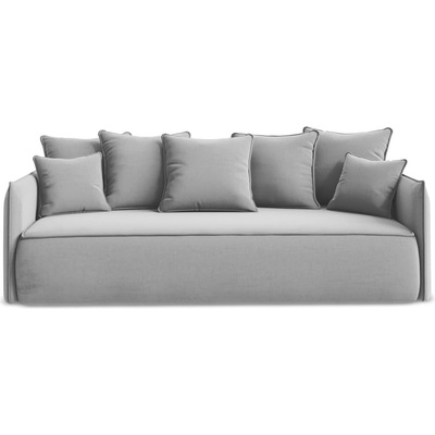 makamii Светлосив кадифен разтегателен диван с място за съхранение 225 cm Hula - Makamii (HULA_3SF_3_P1_C2)