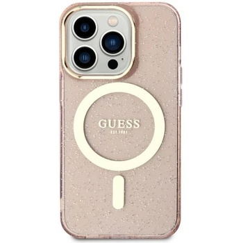 GUESS Кейс Guess GUHMN61HCMCGP за iPhone 11 / Xr 6.1"", розов / розов, твърд, Glitter Gold MagSafe (GUE002928-0)