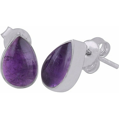Nefertitis Stříbrné náušnice pecky s ametystem NF62776 10 mm, 2 g