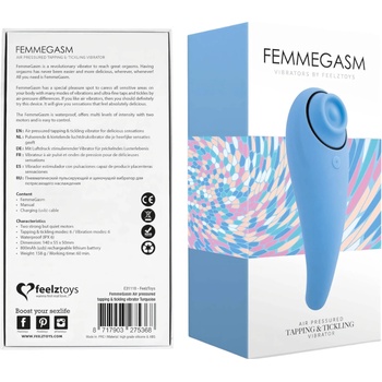 FeelzToys Femmegasm - акумулаторен 2в1 клиторен вибратор (син)