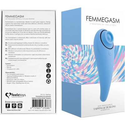 FeelzToys Femmegasm - акумулаторен 2в1 клиторен вибратор (син)