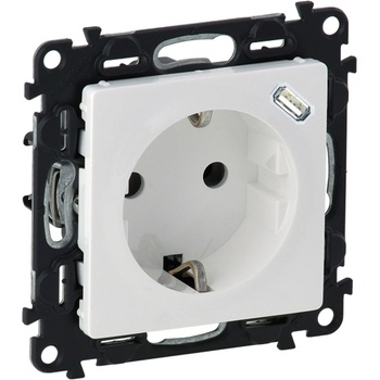 Legrand Контакт немски тип с USB Legrand Valena Life, бял (753135L)