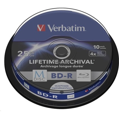 Verbatim MDisc BD-R(10-pack)Spindle/4x/25GB (43825)