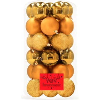 SPRINGOS Vianočné banky zlaté mix 6cm súprava 30ks