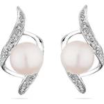 Swan Сребърни обици със сладководни бели перли SE0022W Swan