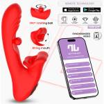 INTOYOU App Series Franky Biting and Rotating Ball Vibrator with App Red