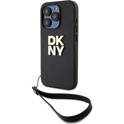 DKNY Кейс DKNY Wrist Strap Stock Logo за iPhone 15 Pro, черен (3666339264758)