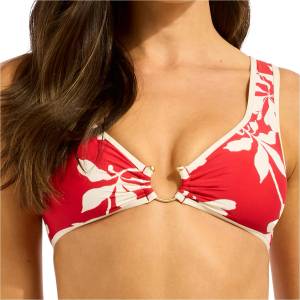 Seafolly Дамско бикини горнище Seafolly Mayflower Ring Front Tank Bikini top - Cosmo Red - размер 32 (EU) (150-6644-0211)