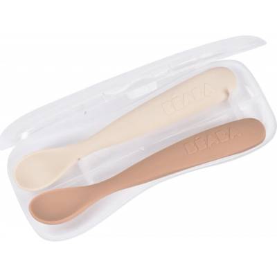 První lžičky silikonové 2 ks s pouzdrem Clay Praline