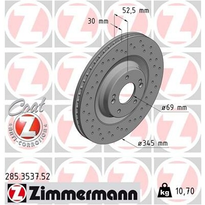 Brzdový kotúč ZIMMERMANN 285.3537.52 (285353752)