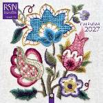 Flame Tree Publishing Royal School of Needlework Wall Calendar 2027 (Art Calendar) | WALL