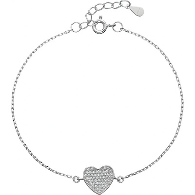 Pavona stříbrný se zirkony srdce 13007.1