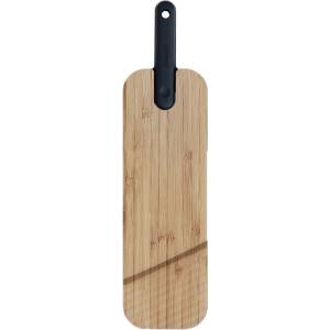 Trebonn Дъска за рязане с вграден нож Trebonn Artu Salami 1122100, 43x11 см, Острие 18 см, Бамбук, Японска стомана, Черен (Artu Salami Black 1122100)