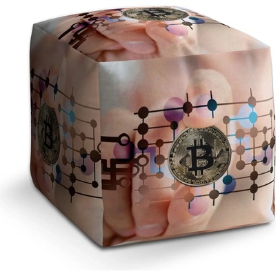 Sablio Taburet Cube Bitcoin: 40x40x40 cm