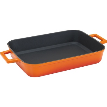 Pentole Agnelli ЧУГУНЕНА ГРИЛ ТАВА slow-cook 22x30 ОРАНЖЕВ (sgt22300o)