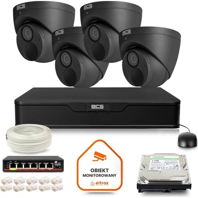 BCS Point IP Surveillance Kit 4x BCS-P-EIP28FWR3-Ai2-G DVR s 1TB