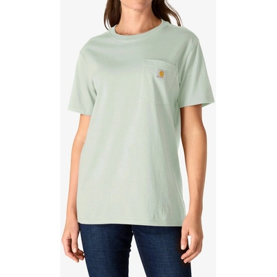 Bavlnené tričko dámske Carhartt Iconic WK87 Pocket T Shirt smoked teal