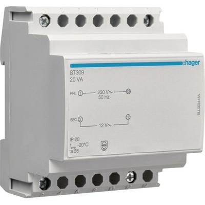 HAGER Trafo ST309 230V/12V-1,67A (AC) bezpeč. ST309