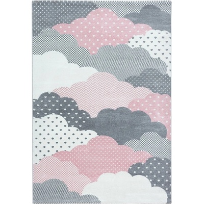 Ayyildiz Розово-сив детски килим 140x200 cm Bambi - Ayyildiz Carpets (BAMBI1402000820PINK)