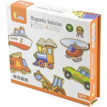 Viga Toys Игрален комплект Viga - Магнитни превозни средства (58924)