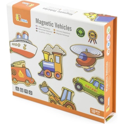 Viga Toys Игрален комплект Viga - Магнитни превозни средства (58924)