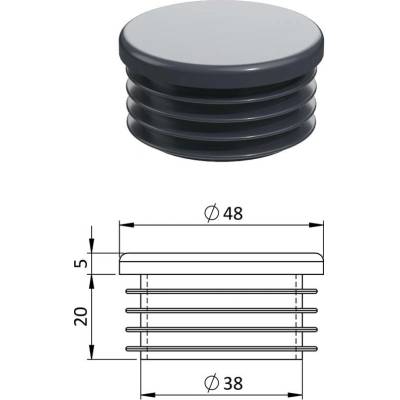 Plastová krytka o průměru 48mm - různé barvy Barva: Antracit