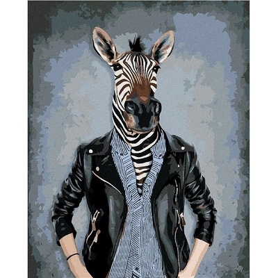zuty Malování podle čísel Zebra v oblečení 40 x 50 cm vypnuté plátno na rám