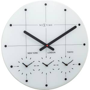 NeXtime Стенен часовник Big City 43 см бял (8197WI)