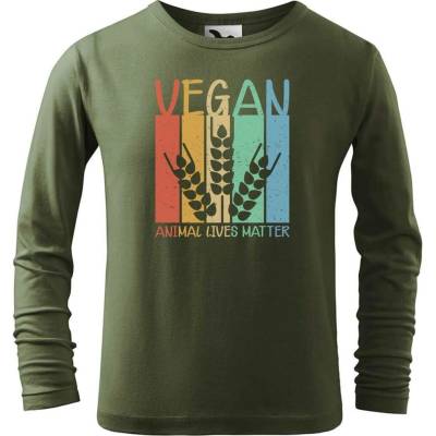 Dobrý triko Dětské bavlněné triko Vegan Khaki