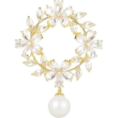 Gaira brož Květy s perlou 312118 zlatá – Zbozi.Blesk.cz