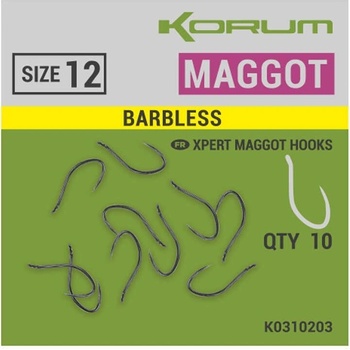 Korum Xpert Maggot Hooks Barbless vel.12 10 ks