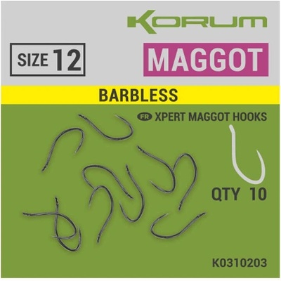 Korum Xpert Maggot Hooks Barbless vel.12 10 ks