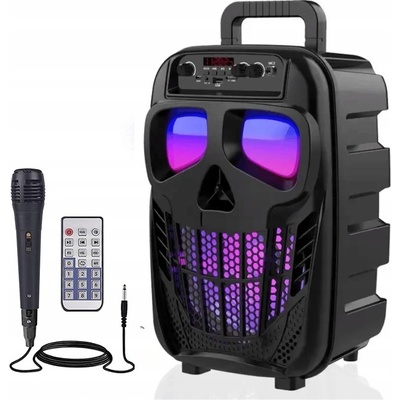 BEZDRÁTOVÝ REPRODUKTOR PŘENOSNÝ KARAOKE BLUETOOTH RÁDIO LED MIKROFON USB