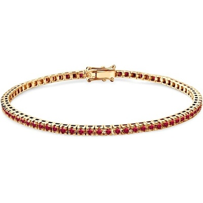 SAVICKI Tenisový náramok žlté zlato s rubínmi 1.480 ct 2,3 mm 17 cm - SAV-B-TENIS-17CM-23SZ-15K-585-RUB-Z
