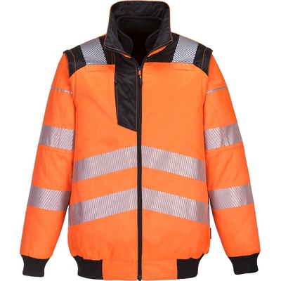 Portwest hi-vis pilot pw302 / Светлоотразително водоустойчиво яке 3 в 1 - hv оранжево/черно s (pw302obrs)