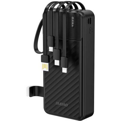 Dudao K11 Pro 20000mAh Power Bank с вградени кабели - Черно (DDA502)