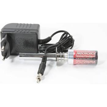 Запалка за нитро автомодел кола с дистанционн управление 2000mAh и Зарядно 220 волта комплект (Блистер) Robitronic Glow Starter Ignitor RB1018 за нитро автомодел с двигател (RB1018)