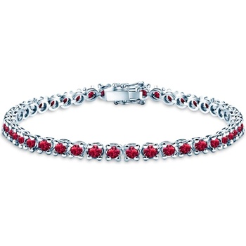 SAVICKI Тенис гривна Luminy 4, 5 мм: бяло злато, рубини