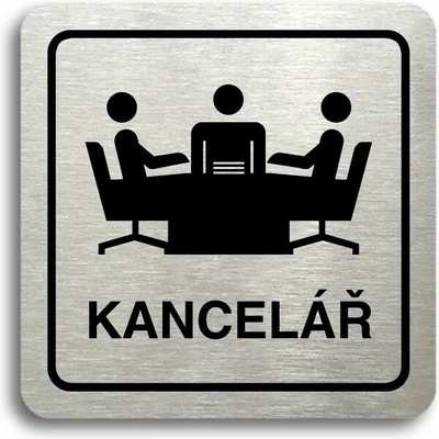 Accept Piktogram "kancelář" (80 × 80 mm) (stříbrná tabulka - černý tisk)