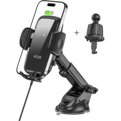 Tech-Protect Стойка за кола с безжично зареждане Tech-Protect CM15W-V1, 15W, Черен (CM15W-V1)