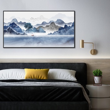 Decono Картина Абстрактен Пейзаж в Синьо