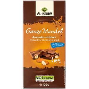 Alnatura Био шоколад с цели бадеми - 100 г