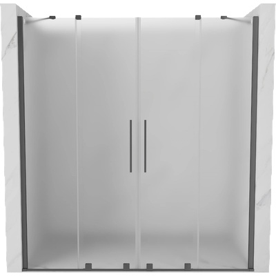 Mexen Velar Duo плъзгащи се душ врати 180 см, матирано стъкло, gun metal - 871-180-000-32-95 (871-180-000-32-95)