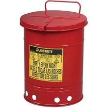 Justrite SoundGard™ kovová nádoba na odpadový olej, červená, 38 l