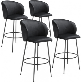 Tectake 405864 luana samet černá / černá 4 ks