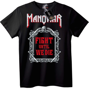 NOONEBRAND Тениска Manowar Да се Биеш Докрай - XL, Black